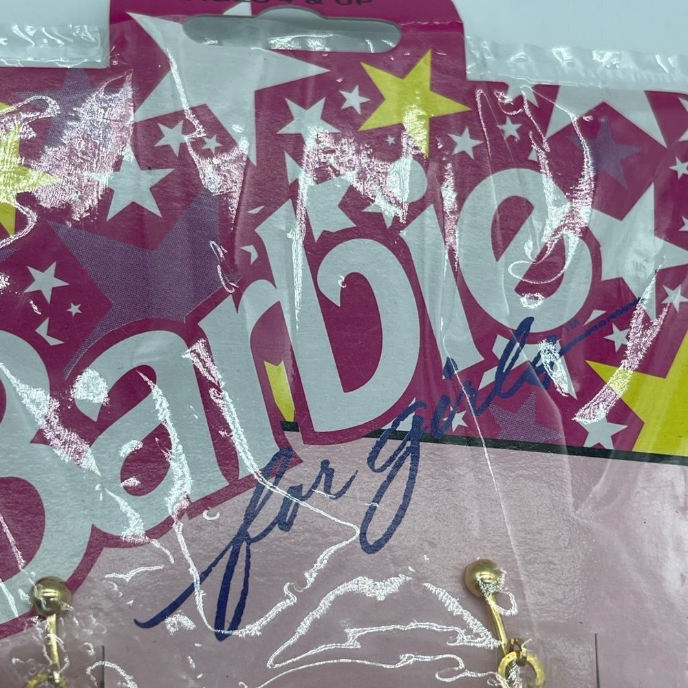 Barbie Clip On Earring Gold Stars Plastic Lightweight - Picture 3 of 7